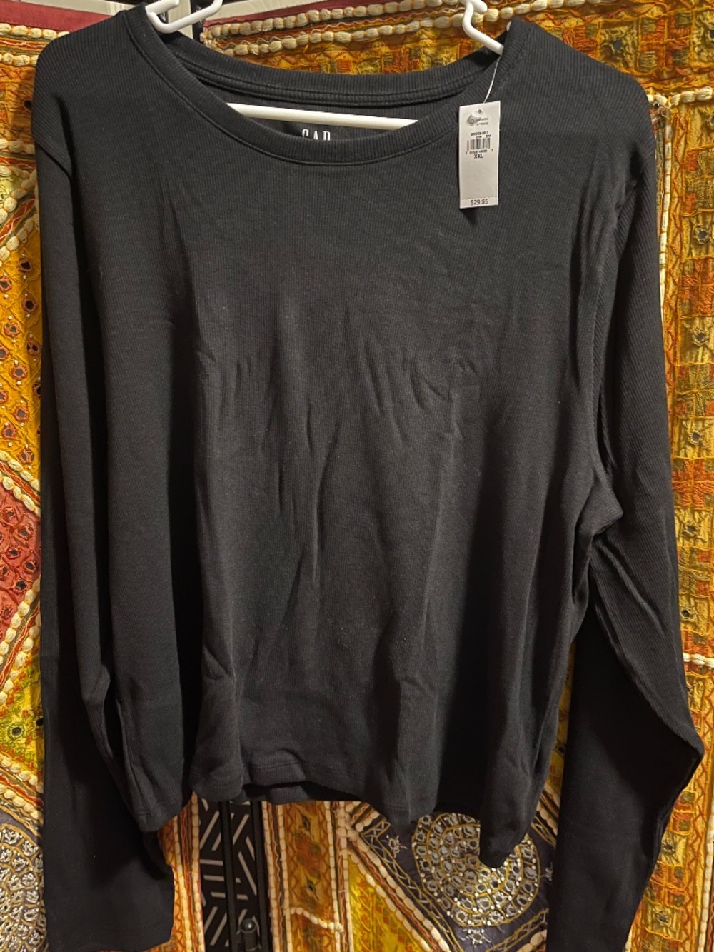 Gap Long Sleeve Thermal T-shirt Black NWT XXL